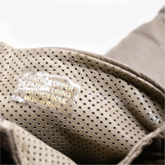 RON WHITE Slouchy Leather Ankle Boots in Greige Size EU 40 US 9.5 Made in Italy - Picture 9 of 10